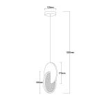 Lampa wisząca Circlo w kolorze czarnym, z jedną żarówką LED o mocy 8W. Owalny kształt, wymiary: długość 1200mm, szerokość 120mm, wysokość 180mm. Montaż sufitowy, minimalistyczny design, idealna do nowoczesnych wnętrz.
