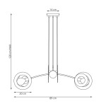 Lampa wisząca Euforia 4xE27 w kolorze białym, o wymiarach 14 cm szerokości, 89 cm długości i maksymalnej wysokości 120 cm. Posiada cztery oprawy na żarówki, zawieszone na regulowanych linkach. Prosta, nowoczesna forma.
