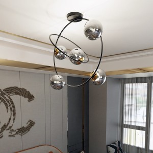 Stardom lampa sufitowa 5xE14 czarna/grafitowa 1292/5