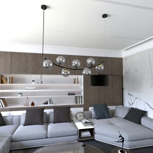 Ritz lampa wisząca 7xE14 czarna/grafitowa 1297/7