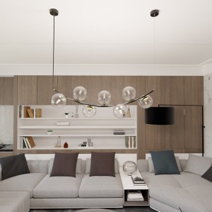 Ritz lampa wisząca 7xE14 czarna/transparentna 1296/7