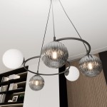 Libra lampa wisząca 5xE14 czarna/mix 1381/5