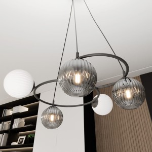 Libra lampa wisząca 5xE14 czarna/mix 1381/5