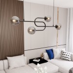 Atria lampa wisząca 4xE14 czarna/grafit 1384/4