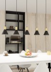 Rosa lampa wisząca 5xE27 czarna/złota 1388/5
