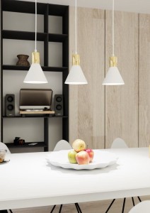 Rosa lampa wisząca 3xE27 biała/złota 1389/3