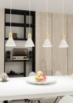 Rosa lampa wisząca 4xE27 biała/złota 1389/4