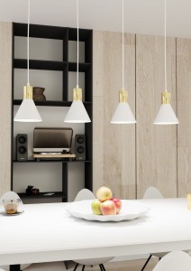 Rosa lampa wisząca 4xE27 biała/złota 1389/4