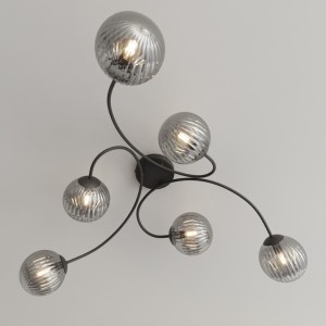 Vibra lampa sufitowa 6xE14 czarna/grafit 1399/6