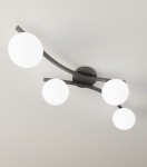 Opus lampa sufitowa 4xE14 czarna/opal 1390/4