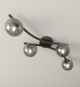 Opus lampa sufitowa 4xE14 czarna/grafit 1391/4