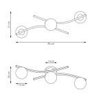Lampa sufitowa Opus z trzema źródłami światła E14, w białym kolorze z opalowymi kloszami. Okrągłe mocowanie, elastyczne ramiona, wymiary: 84 cm długości, 31 cm wysokości, 20 cm głębokości. Design minimalistyczny, idealna do nowoczesnych wnętrz.
