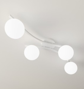 Opus lampa sufitowa 4xE14 biała/opal 1392/4