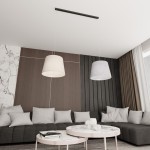Lampa wisząca Epoca z dwoma kloszami w kolorze jasnym i szarym, zawieszona na czarnym stelażu. Klosze mają cylindryczny kształt. Produkt umieszczony w nowoczesnym wnętrzu z szarym narożnikiem i okrągłym stolikiem. Tło z drewnianymi panelami.