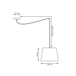Lampa wisząca Ascot z oprawą w kolorze czarnym i szarym, o wymiarach 38 cm szerokości i 28 cm wysokości. Posiada zawieszenie o maksymalnej długości 200 cm, z prostokątnym mocowaniem sufitowym. Idealna do nowoczesnych wnętrz.