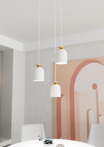 Target lampa wisząca 3xE27 biała/złota 1401/3PREM