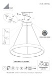 Czarna lampa wisząca Cardona z jedną żarówką LED 59W. Kształt stożka z okrągłą podstawą. Możliwość regulacji temperatury barwowej 2300K-4000K. Zawieszona na trzech cienkich linkach. Tło białe.
