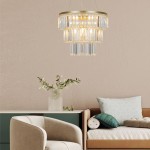 Lampa wisząca Tiffany 4xE14 w kolorze złotym, z wieloma przezroczystymi kloszami w kształcie prostokątów, zawieszona nad sofą. Oświetlenie w eleganckim, nowoczesnym stylu, umieszczone w jasnym wnętrzu.