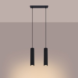 Karbon 2 lampa wisząca 2xGU10 czarny SL.1574
