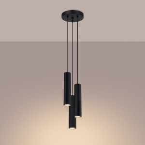 Karbon 3P lampa wisząca 3xGU10 czarna SL.1576