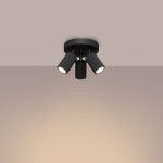 Karbon koło lampa sufitowa (spot) 3xGU10 czarny SL.1582