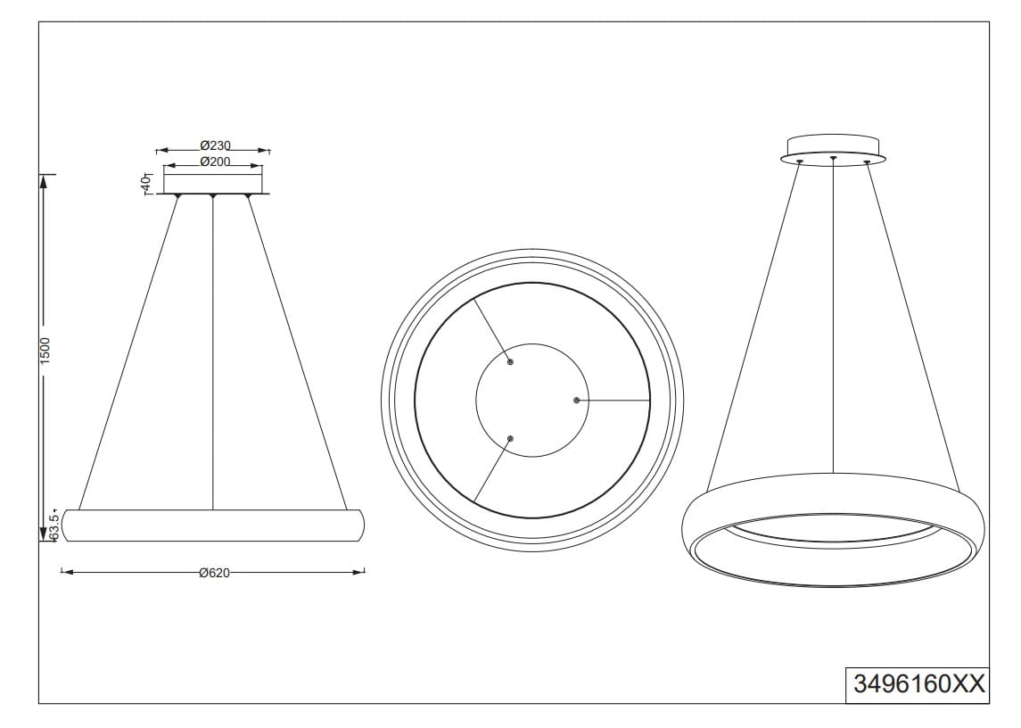 Lampa wisząca Cardona w kolorze białym, z jednym źródłem LED o mocy 38W. Kształt stożkowaty, z szeroką podstawą i wąskim zakończeniem. Wymiary: wysokość 1500 mm, średnica 620 mm. Prosta konstrukcja, idealna do nowoczesnych wnętrz.