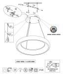Lampa wisząca Cardona w kolorze czarnym, z jedną diodą LED o mocy 29W. Okrągły kształt, zawieszona na dwóch linach. Możliwość regulacji temperatury barwowej (2300K-4000K). Przeznaczona do montażu wewnętrznego, z oznaczeniem IP20.
