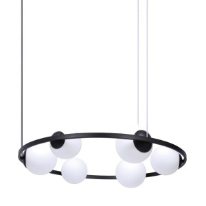 Orbit lampa wisząca 3xE27+3xE14 czarna/biała 5007
