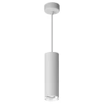Biała lampa wisząca Turyn IP44 z oprawą na jedną żarówkę GU10. Cylindryczny kształt z matowym wykończeniem, zwisająca na cienkim przewodzie. Prosta konstrukcja, idealna do nowoczesnych wnętrz.