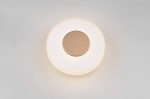 Plafon Celeste 1xLED/10W w kolorze kawowym i białym. Okrągły kształt z matowym, białym kloszem i centralnym, okrągłym elementem w kolorze kawowym. Montowany sufitowo, widoczny z góry. Idealny do nowoczesnych wnętrz.