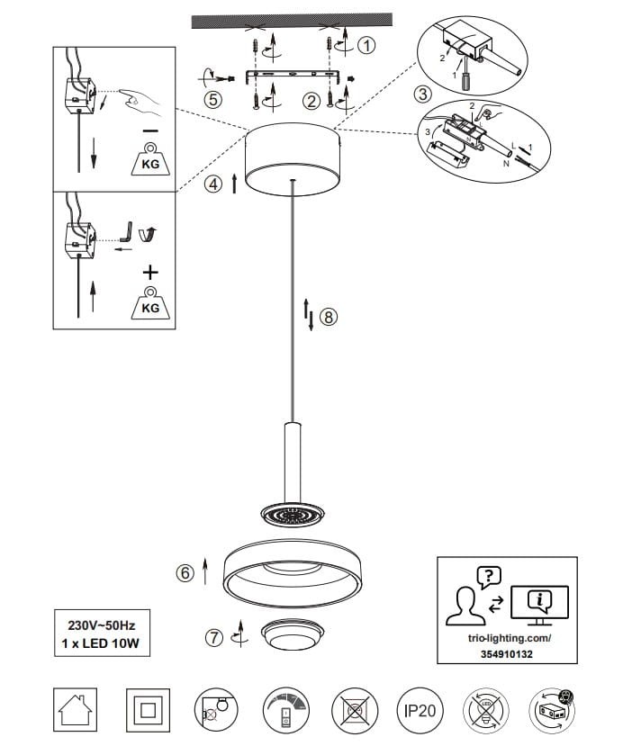 Lampa wisząca Celeste w kolorze czarnym z chromowanymi detalami, z pojedynczym źródłem światła LED o mocy 10W. Ujęcie frontalne, z widocznym okrągłym kloszem oraz metalowym wysięgnikiem. W zestawie elementy montażowe i instrukcja.