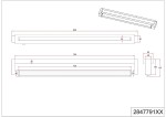 Kinkiet Fabrizio w kolorze czarnym, z jedną diodą LED o mocy 15,5W. Prosty, prostokątny kształt, wymiary: 800 mm długości, 40 mm szerokości, 20 mm wysokości. Odporny na wilgoć (IP44), idealny do łazienek lub na zewnątrz.