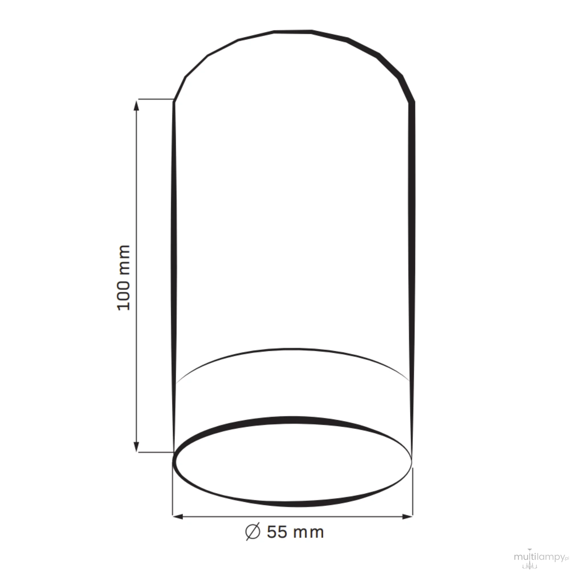 Lampa sufitowa Arras tuba 1xGU10 w kolorze białym z złotymi akcentami. Cylindryczny kształt, wymiary 100 mm wysokości i 55 mm średnicy. Prosta, elegancka forma, idealna do nowoczesnych wnętrz.