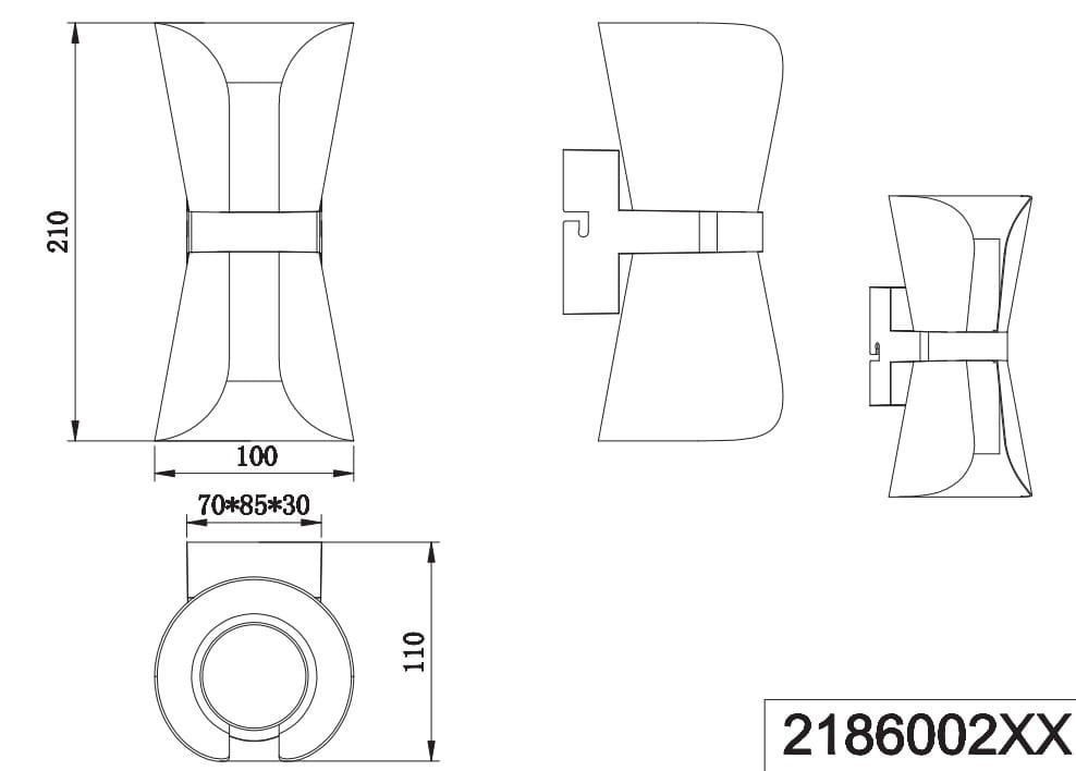 Kinkiet Coat 2xGU10 w kolorze białym i złotym, o wymiarach 210 mm wysokości i 100 mm szerokości. Posiada nowoczesny, falisty kształt oraz mocowanie na ścianie, przeznaczony do oświetlenia wnętrz.