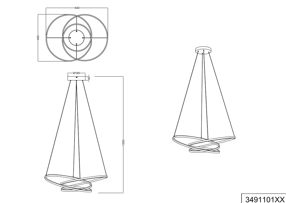 Lampa wisząca Darvin w kolorze złotym z pojedynczym źródłem LED o mocy 34W. Produkt ma nowoczesny, stożkowaty kształt z falującą, dekoracyjną oprawą. Wymiary: średnica 18 cm, wysokość 150 cm. Montaż sufitowy.