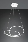 Lampa wisząca Darvin 1xLED/52W/CCT w białym kolorze, składająca się z dwóch okręgów o różnej średnicy, zawieszona na cienkich linkach. Montaż sufitowy, minimalistyczny design, idealna do nowoczesnych wnętrz.