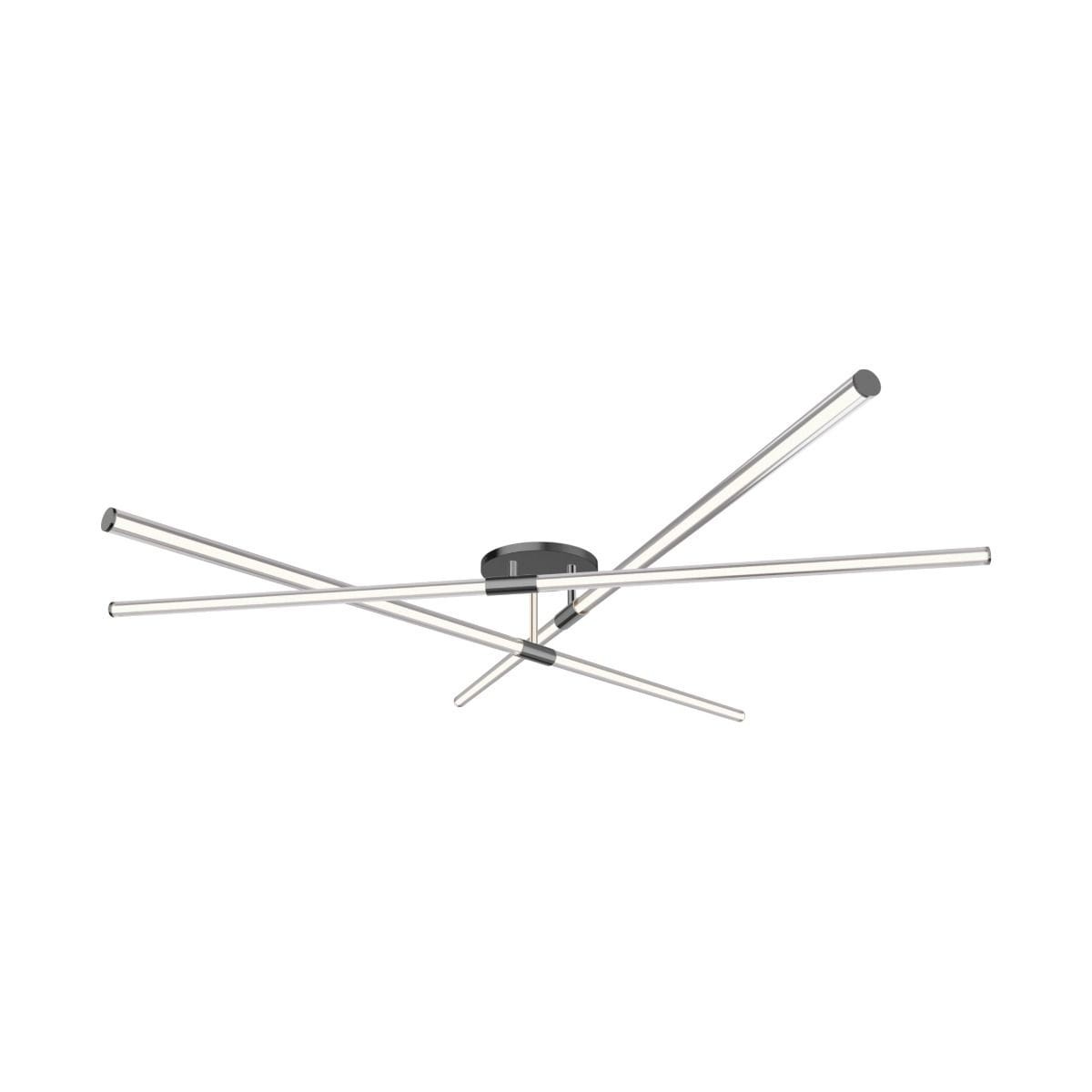 Czarna lampa sufitowa Lautaro 3xLED/18W z metalowym, minimalistycznym designem. Składa się z trzech cienkich, krzyżujących się ramion, które wychodzą z centralnej podstawy. Produkt montowany na suficie, idealny do nowoczesnych wnętrz.