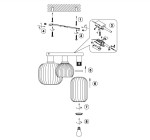 Lampa sufitowa Diva z trzema oprawami E27 w kolorze czarnym i chromowanym. Zawiera instrukcję montażu, z widocznymi detalami przyłączeń oraz elementów mocujących. Kształt kloszy jest okrągły z teksturowaną powierzchnią.