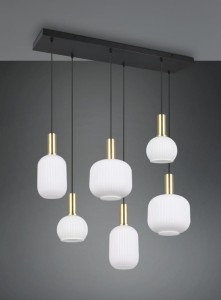 Diva lampa wisząca 6xE27 czarna/biała 319800608