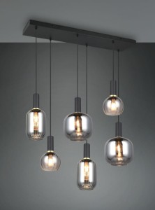 Diva lampa wisząca 6xE27 czarna/chrom 319800632
