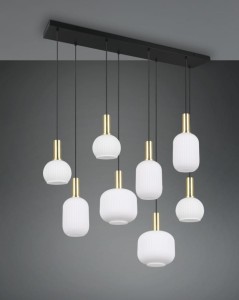 Diva lampa wisząca 8xE27 czarna/biała 319800808