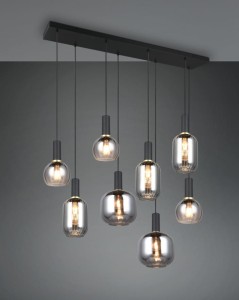 Diva lampa wisząca 8xE27 czarna/chrom 319800832