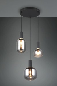 Diva lampa wisząca 3xE27 czarna/chrom 319830332