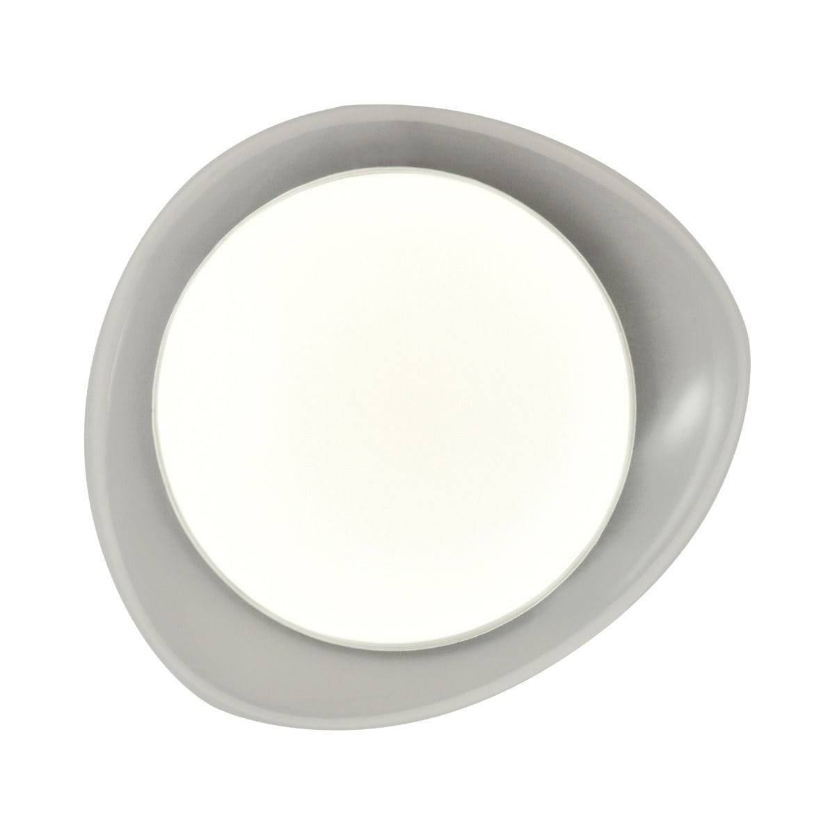 Plafon Aura 1xLED/36W w kolorze białym, o okrągłym kształcie z delikatnie zaokrąglonym brzegiem. Widoczna gładka, matowa powierzchnia, montowany sufitowo, idealny do nowoczesnych wnętrz.
