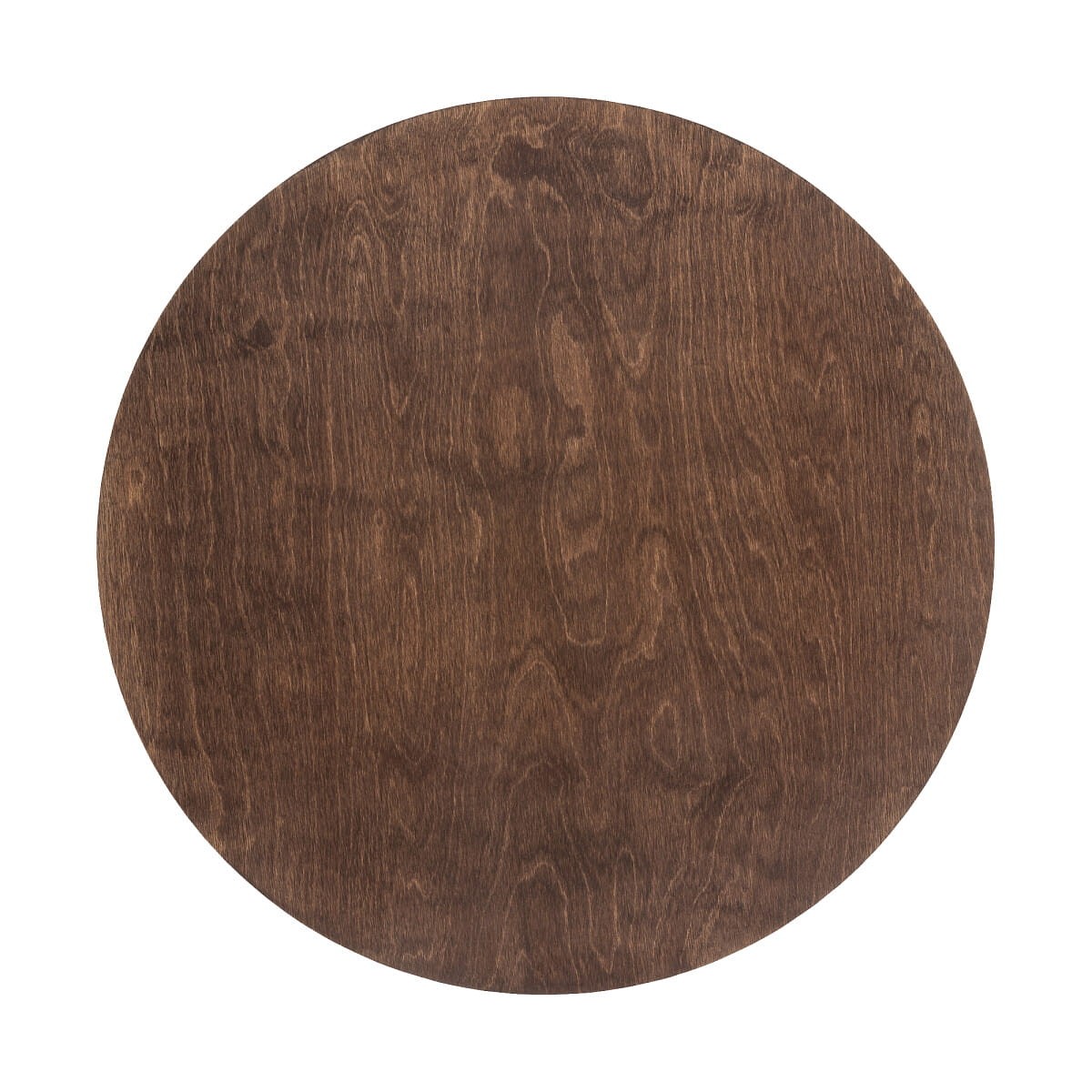 Okrągła lampa sufitowa Ring Timber XL w ciemnym drewnie, z jedną diodą LED o mocy 16W i temperaturze barwowej 3000K. Ujęcie z góry, ukazujące fakturę drewna oraz jednolitą, gładką powierzchnię. Idealna do nowoczesnych wnętrz.