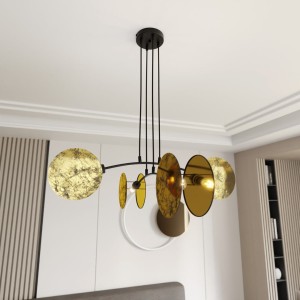Motif lampa wisząca 4xE14 złota/czarna 1326/4