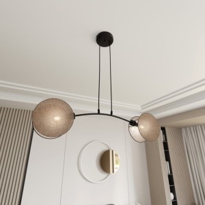 Motif lampa wisząca 2xE14 czarna/naturalna 1328/2