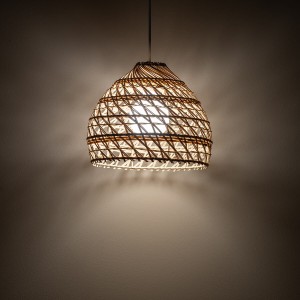 Boho S lampa wisząca 1xE27 biała/rattan 11150