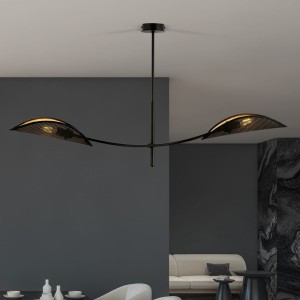Lotus lampa sufitowa 2-punktowa czarna/złota 1106/2