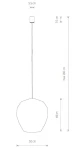 Czarna lampa wisząca Haiti Black M z miejscem na żarówkę E27. Geometryczny kształt o średnicy 50 cm i wysokości 48 cm, zawieszona na cienkim przewodzie do maksimum 160 cm. Prosta, nowoczesna forma z minimalistycznym kloszem.